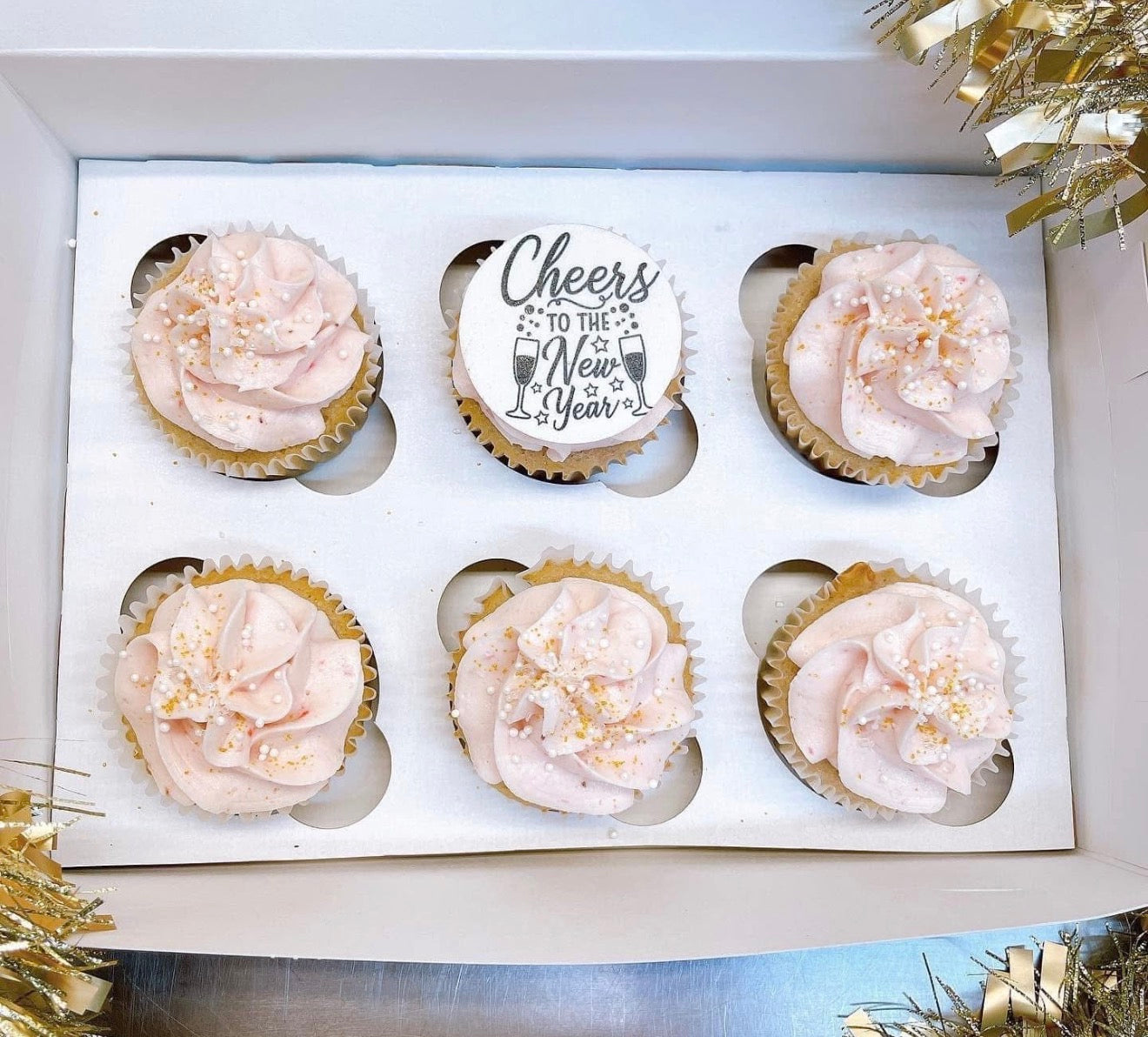 Strawberry champagne cupcakes